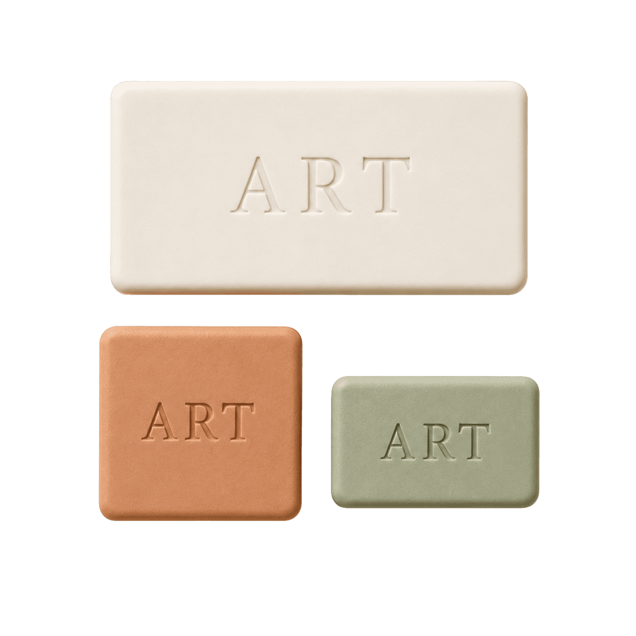 "ART" Shaped Eraser Set