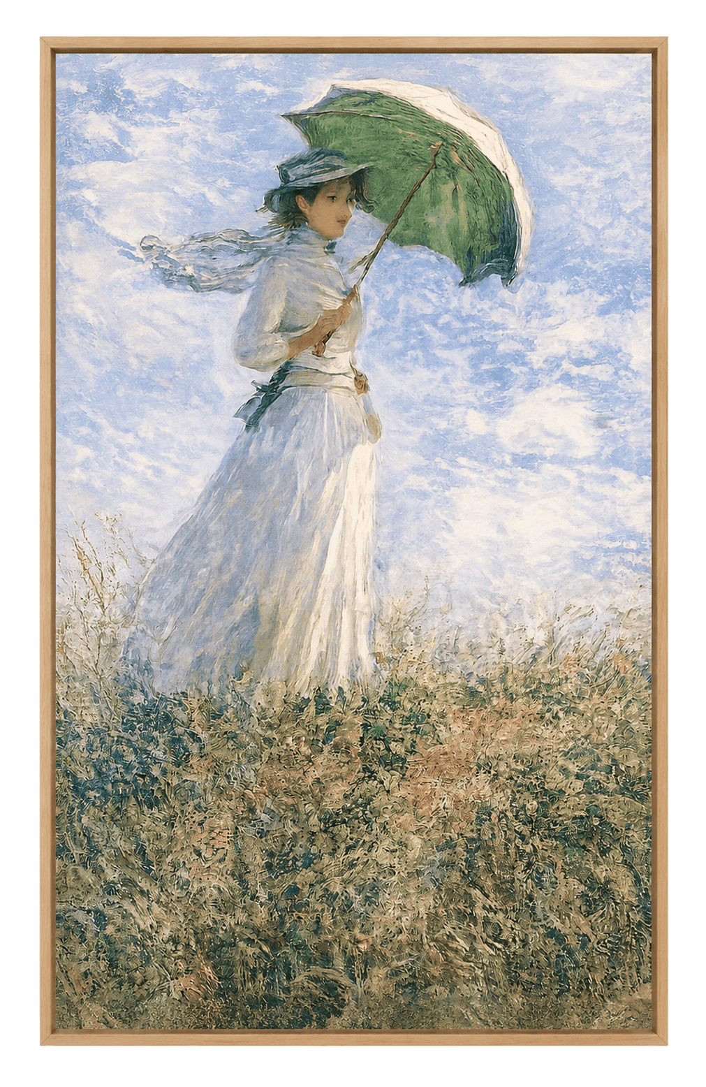 Woman with a Parasol in the Meadow